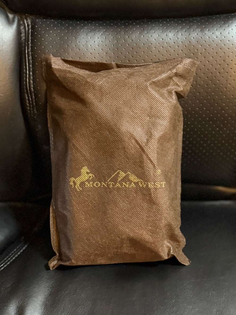 Montana West Brown Toiletry Bag with Gold Logo